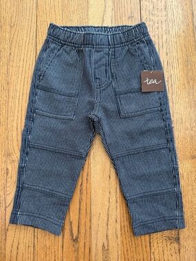 Tea Collection Navy & White Railroad Stripe Kids Pants Soft 6-12 months